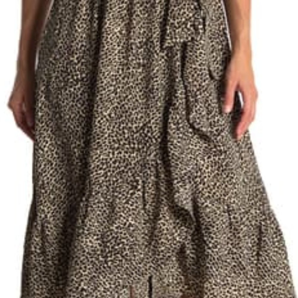 New London Times Ruffle Leopard Print Dress - Picture 4 of 5